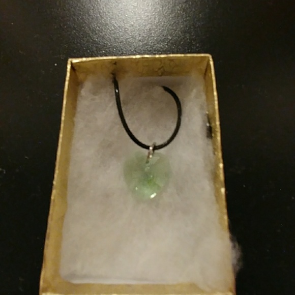 Meadow Green Crystal Heart Necklace - Picture 2 of 8